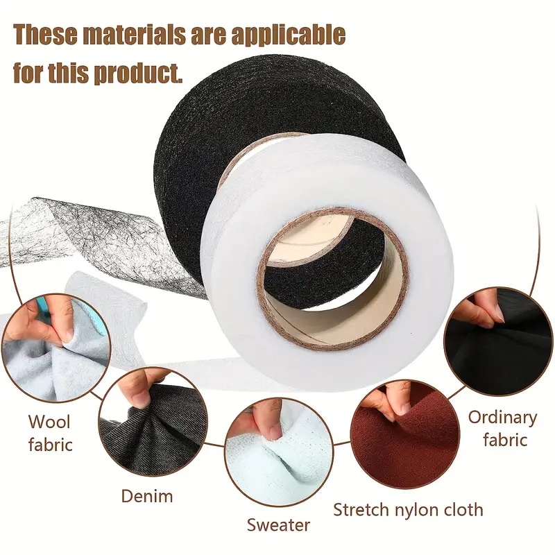 Hem Tape Fusible - 4 rotoli di ferro su nastro