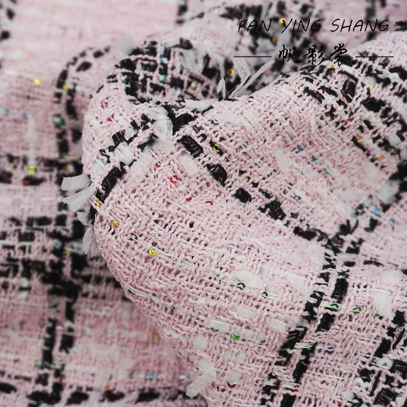 Sewing Tweed Fabric - Tessuto Tweed Rosa Classico a Quadri
