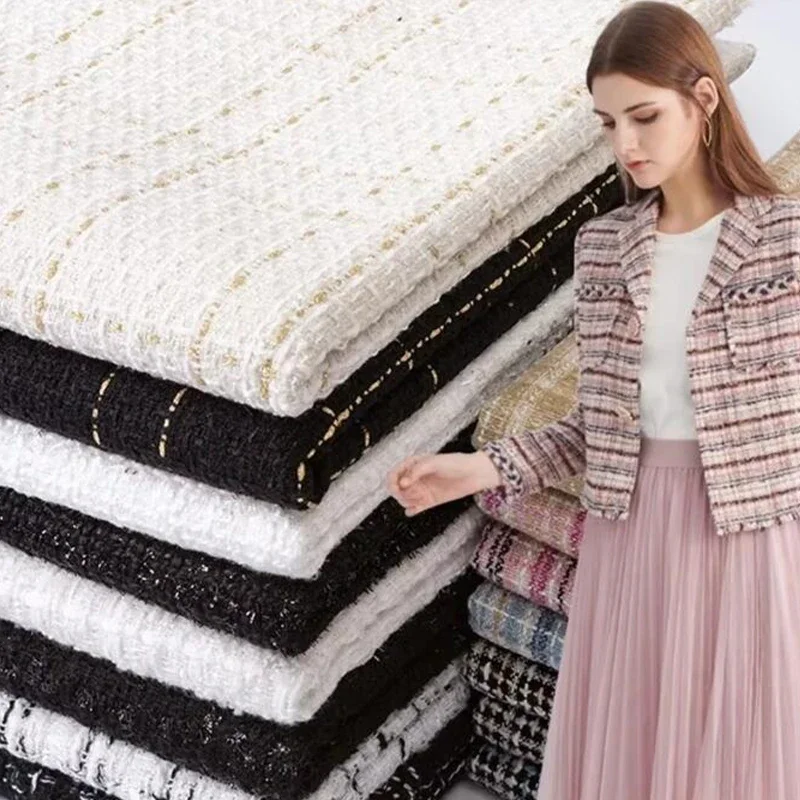 Sewing Tweed Fabric - 50 cm Oro Seta Piccolo Tessuto