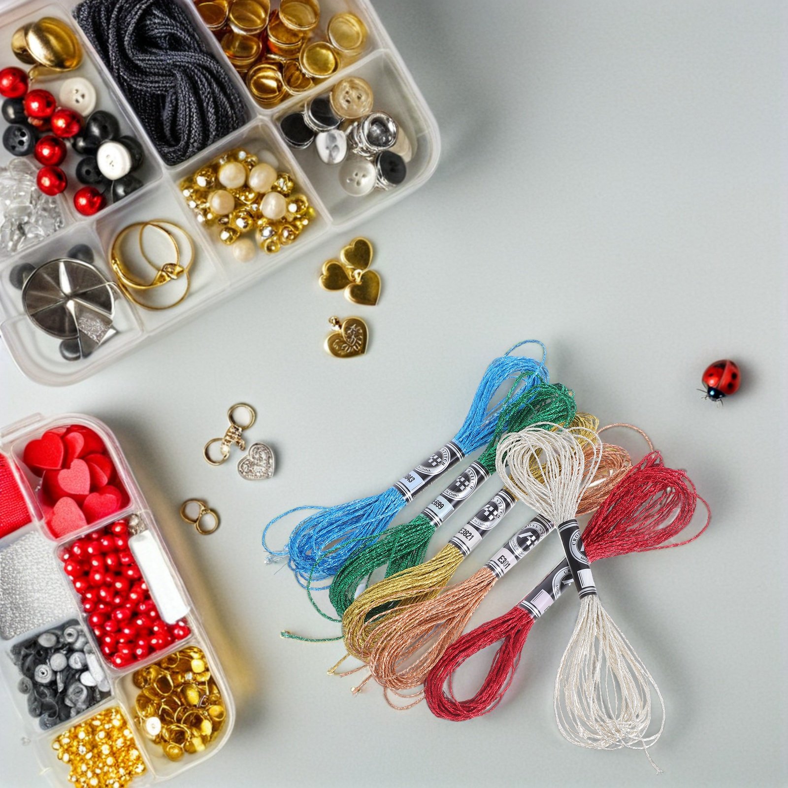 Embroidery Floss Thread - Set di 6 Fili Metallici Scintillanti