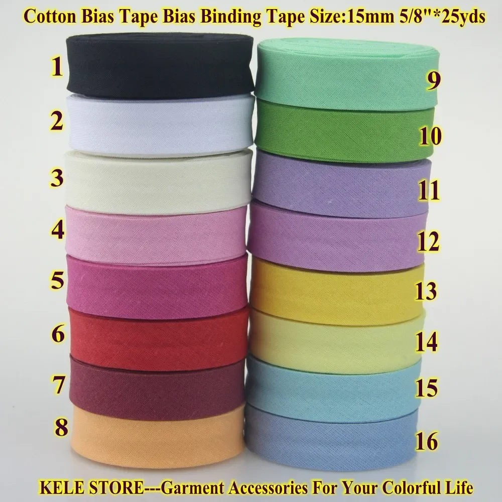 Binding Tape Bias - Nastro bias in cotone 100%, dimensioni: