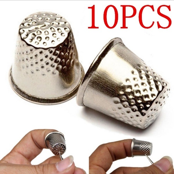 Sewing Thimble Metal - 10 Pezzi Copriguanto in Metallo Alluminio