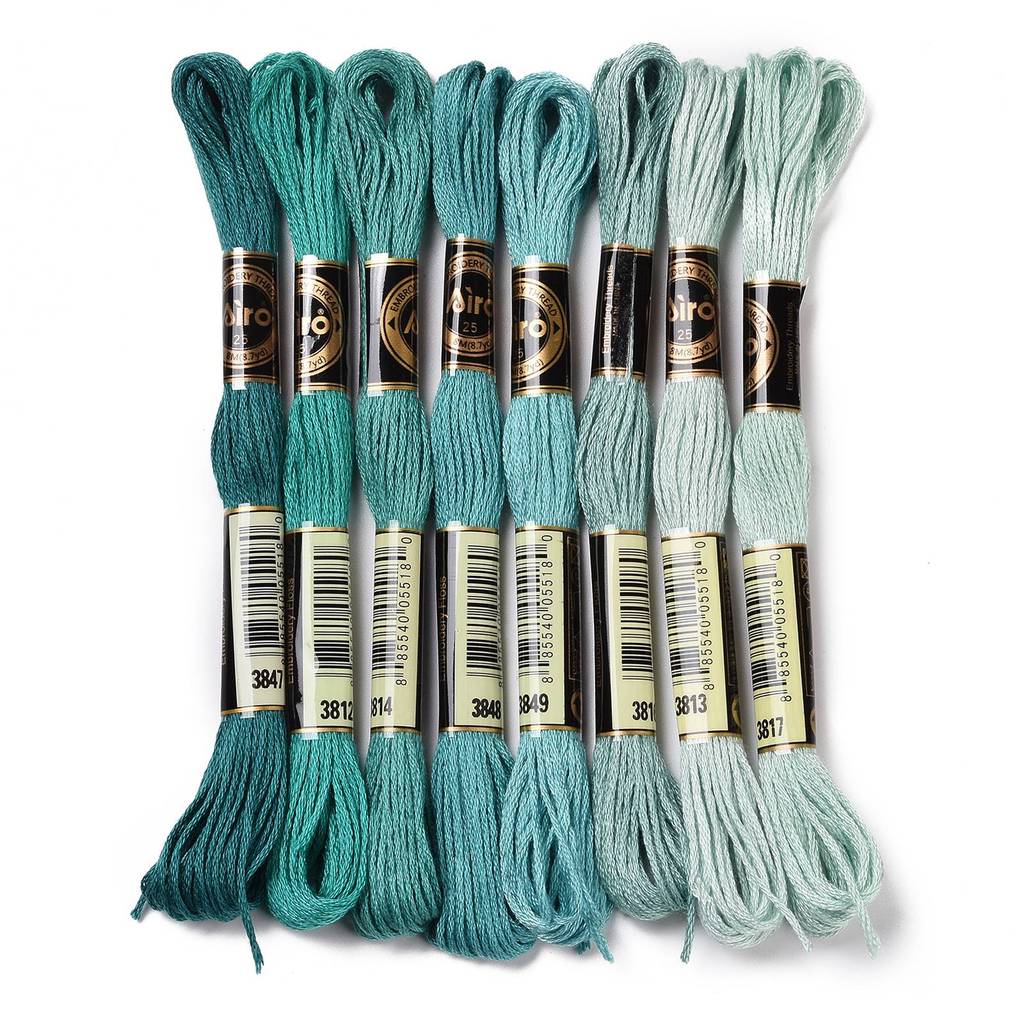 Embroidery Floss Thread - 1 Set di 8 Gomitoli di
