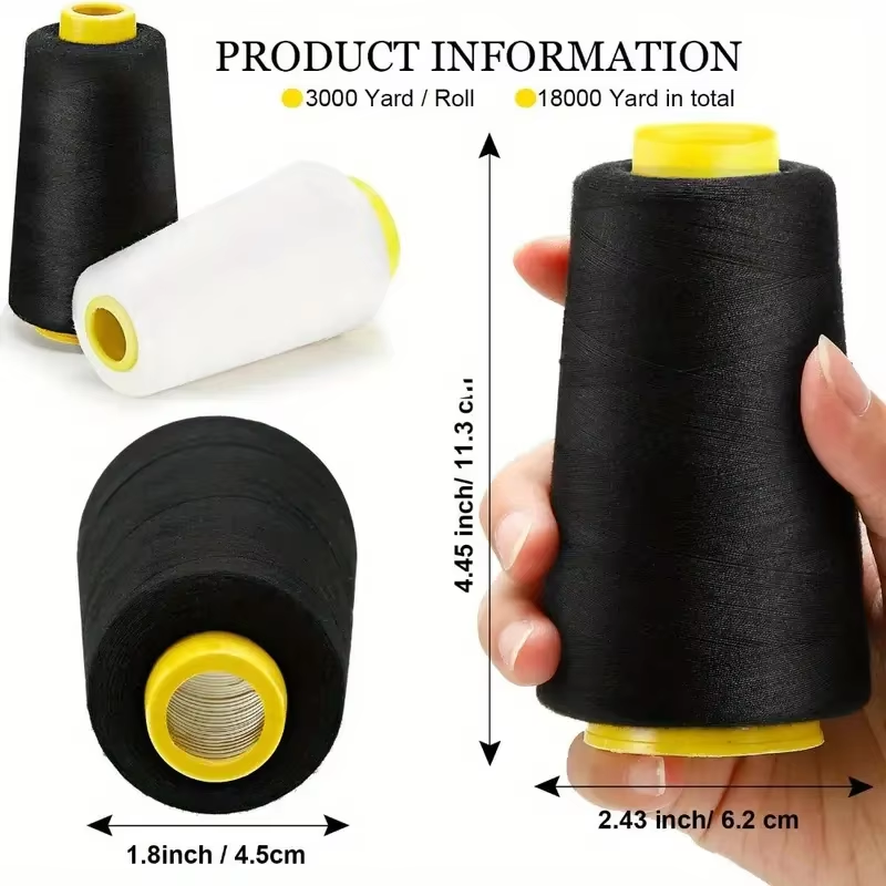 3 Coni di Filo Overlock Nero e - Serger Thread Cone recensione e prezzo