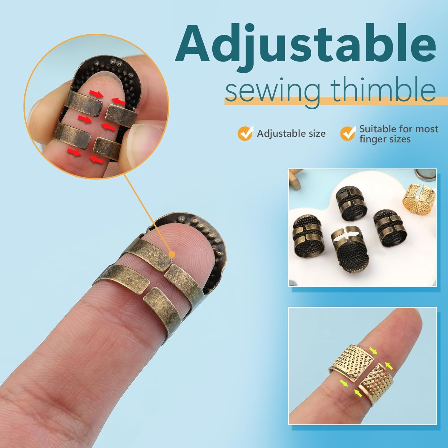 Kit di 8 Ditali per Cucito a M - Sewing Thimble Metal recensione e prezzo